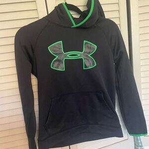 Under Armour Black and Green ColdGear Hoodie